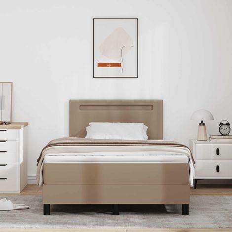 Boxspringbett mit Matratze Cappuccino 120 x 190 cm Kunstleder (1/5)