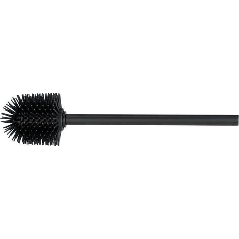 Spazzola di ricambio WC con maniglia acciaio silicone nero Ø 8 cm WENKO