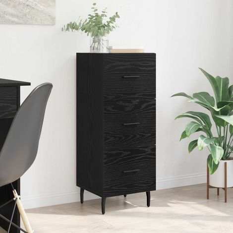 Buffet 3 tiroirs en bois d’ingénierie chêne noir 34,5 x 34 x 90 cm, 19.24kg - PANGIVO (1/5)