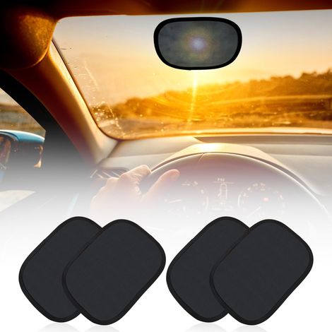 Lot de 4 pare-soleil statiques pour pare-soleil de voiture, protection contre l'éblouissement et pare-brise, pour véhicule, noir (1/5)