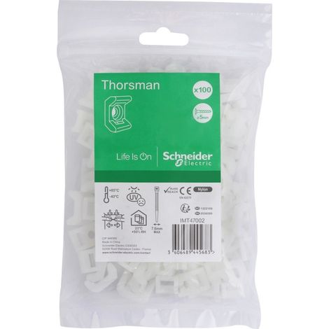 Embase à visser 19x19mm translucide pour collier serre-cable largeur 7.6mm max (blister de 100) Pa6.6mm anti-UV Thorsman (1/2)