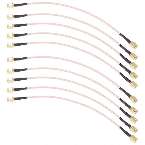 Connecteur mâle vers SMA mâle, câble coaxial de raccordement avec pigtail, fiche mâle, adaptateur RF, longueur flexible, pour antenne et transmission, connecteur robuste. (1/5)