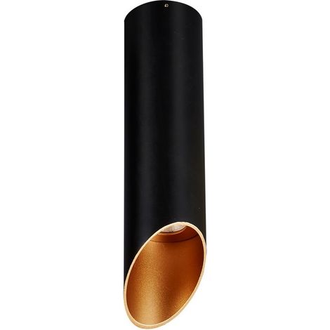 Italux Argon - LED técnico moderno montado en superficie negro, dorado, blanco cálido 3000K 520lm