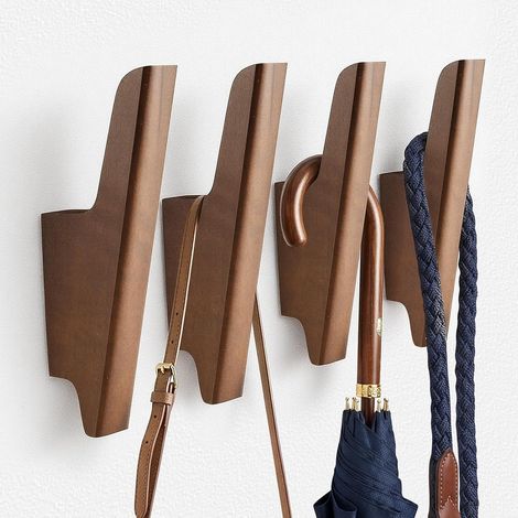 Garderobenhaken aus Naturholz, 4er-Pack Wandmontierte Huthaken aus Holz, Rustikaler dekorativer Rucksackhalter für den Eingangsbereich, Robuste Handtuchhaken zum Aufhängen von Mänteln, Taschen, Hüten (1/5)