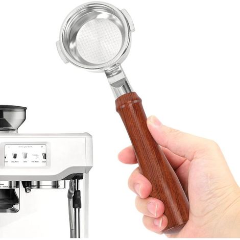 Porte-filtre sans fond à 2 oreilles en acier inoxydable de 58 mm pour machines à café Breville Barista Express, BES900XL, BES920XL, BES980XL, BES990BSS et autres (1/5)