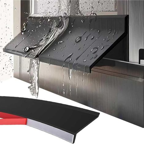 Bande de joint météo en caoutchouc pour gouttière de porte, déflecteur de pluie autocollant extérieur pour fenêtre, bande de protection contre l'eau résistante aux intempéries pour rebord de fenêtre (1/5)