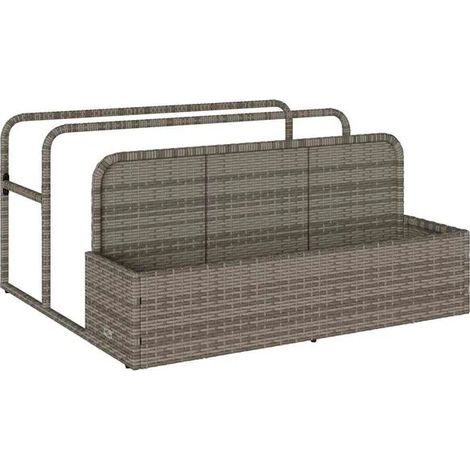 Support de rangement pour matelas de piscine gonflable, gris, 110 x 100 x 57 cm, résine tissée.-Chrom (1/5)