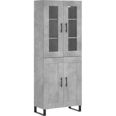Credenza cassettiera mobile contenitore organizer cucina soggiorno salotto alto 695 x 34 x 180 cm legno ingegnerizzato grigio 020034569