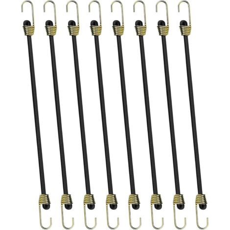 Ensemble de 8 Tendeurs Élastiques de 25 cm avec Crochets,Sangles d'Arrimage Élastiques,Extenseurs avec Crochets,Mini Sangles Élastiques,Sangles de Bâche Courtes Robustes,Tendeurs en Caout