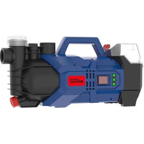Güde 58565 - Pompa da giardino a batteria GP 18-0 (18 V, 2400 l/h, IG 1", altezza massima di mandata 20 m, filtro dell'acqua integrato)