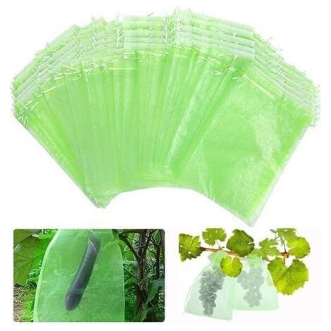 Fruit Protection Bag, Grape Protection Bag, Breathable Organza Bags with Drawstring, to Protect Fruit Bunches from Hornets and Birds/Pack of 50,20cm x 30cm (1/5)