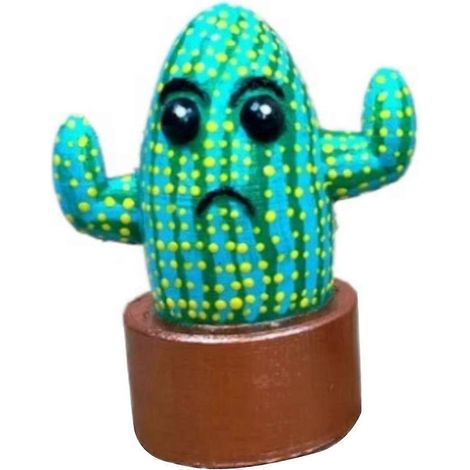 Poupée Cactus Grand Yeux CactusMini Décoration de Bureau Cactus B-- (1/5)