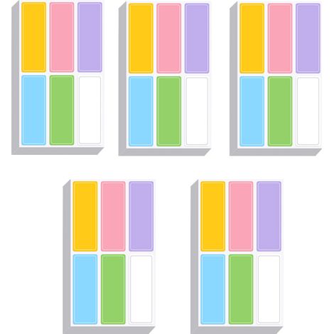 50 hojas de etiquetas adhesivas de vinilo impermeables con fuerte adhesivo para papel, plástico y metal, ideales para la organización en oficinas y escuelas. (1/5)