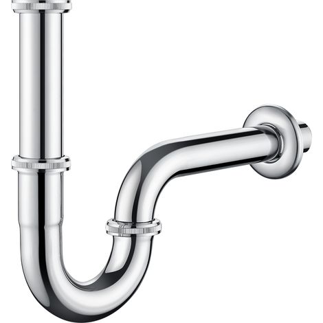 Auralum Siphon Edelstahl Sifon Chrom Röhrensiphon U-förmiges Siphon Ablaufgarnitur Universal Waschtisch - Ablaufgarnitur für Waschbecken (1/5)