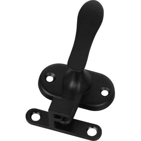 Loquet de Porte Robuste en Acier Inoxydable Massif, Mécanisme à Double Encoche sans Soudure, Compatible Tous Types de Cadres et Montants Porte, Noir