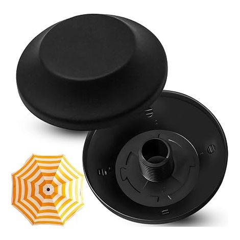 Lot de 2 Embouts Parasol - Plastique - Vis Supérieure - Protection - Noir (1/4)
