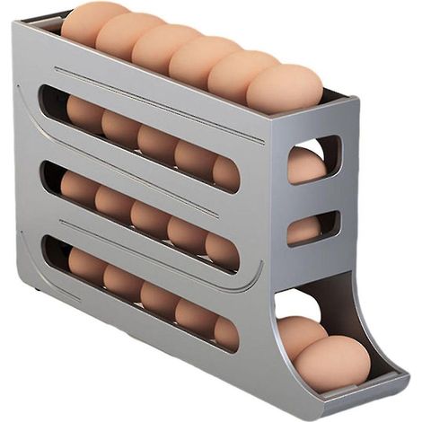 Étagère à œufs pour réfrigérateur, plateau à œufs, boîte de rangement pour réfrigérateur, étagère à œufs automatique à 4 niveaux (1/5)