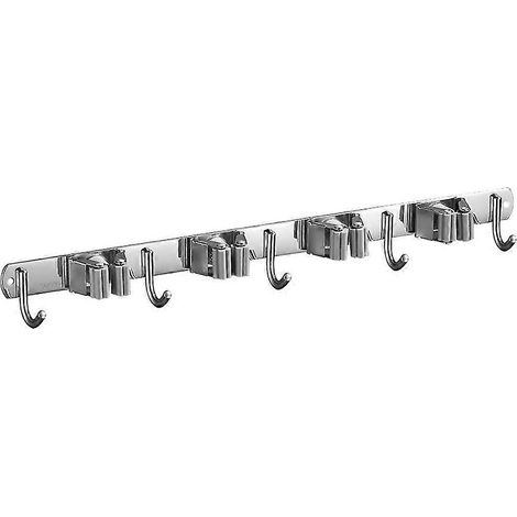 Porte-balai mural, organisateur d'outils de jardin, support pour balai-serpillière, rangement pour garage, cuisine, buanderie, yuante (1/5)