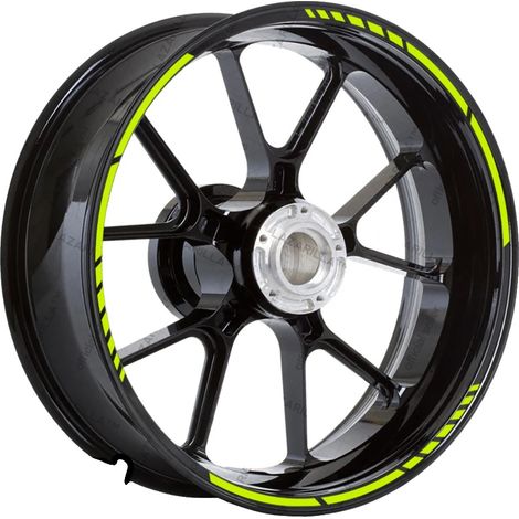 Pegatinas para neumáticos de motocicleta, material de vinilo, 7 mm de ancho, aptas para neumáticos de 15 a 19 pulgadas, 14 tiras incluidas, resistentes al agua y a los rayos UV. (1/5)