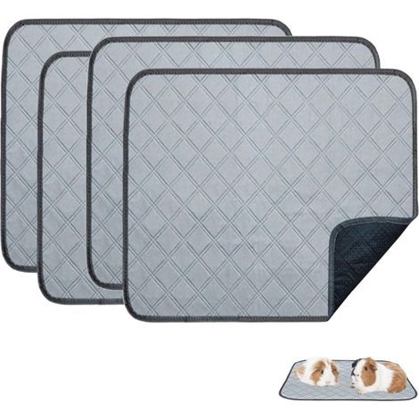 4 Tapis d'incontinence pour cochons d'Inde, réutilisables et lavables, très absorbants. Idéals pour Cages de Lapins, Chinchillas et Hamsters. Dimensions : 30 x 30 cm (12 x 12 Pouces) (1/5)