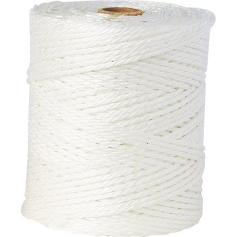 Corderies Tournonaises – Ficelle polypropylène blanche 245 m – Résistante aux agents chimiques – Imputrescible – Ø 4,5 mm – Pour chantiers humides