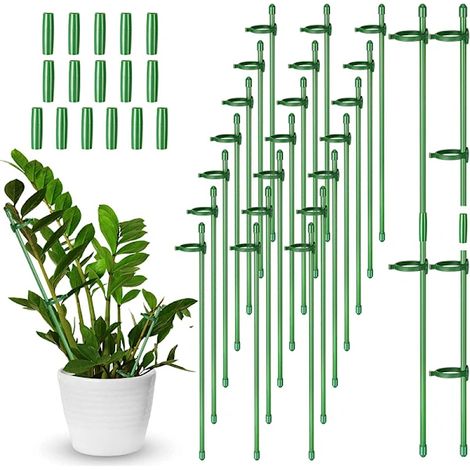 Verstellbare Pflanzenstützen, Kunststoff-Pflanzenständer für Zimmer- und Gartenpflanzen, 30er-Packung, türkisgrün, 30 cm