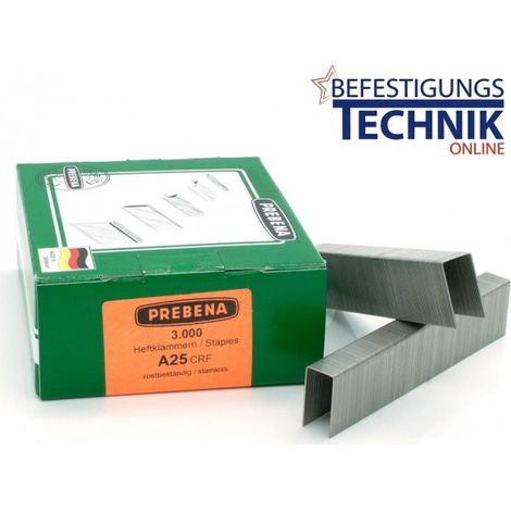 Prebena Klammern A25CRF A 80/25mm A2 rostfrei für 1GP-A25 KL-01 3M"-"EN15357