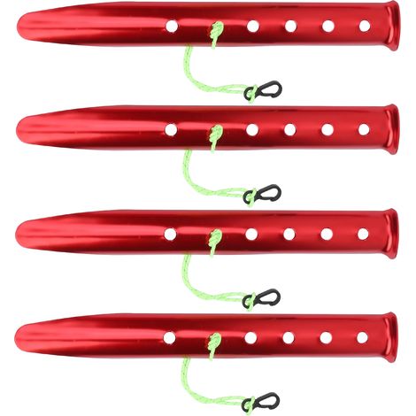 4 piquets de tente aluminium robustes, ancrages résistants pour vent fort, neige et sol meuble, équipement de camping durable (1/5)