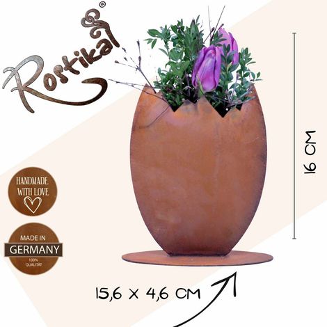 Œuf de Pâques à Planter en Métal Patiné Décoration de Jardin et Table Effet Rouille - PANGIVO (1/3)