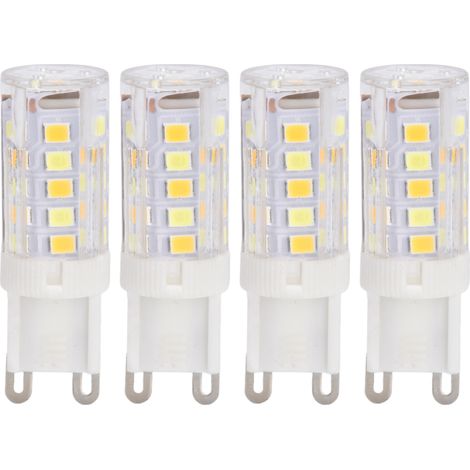 Lot de 10 ampoules LED G9 220V à intensité variable, en céramique, remplaçant les ampoules halogènes pour lustres (G9 3W, 32 LED). (1/5)