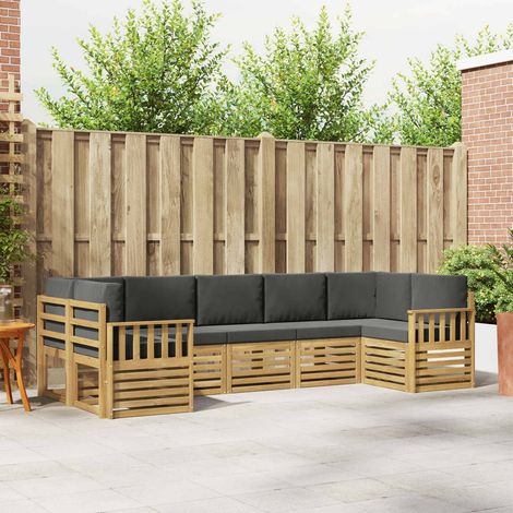 vidaXL Outdoor-Sofagarnitur 6 pcs Weiß und Anthrazit (1/5)