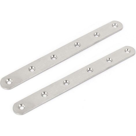 sourcingmap 2pcs Équerre Plate Équerre de Fixation Plaque Equerre d'angle Droit assemblage Réparation Fixation Meuble 200mmx20mmx3mm (1/5)