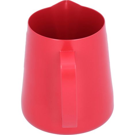 400-ml-Milchkaraffe aus Edelstahl, Cappuccino-Tasse, Latte-Art-Kanne, rot (1/5)