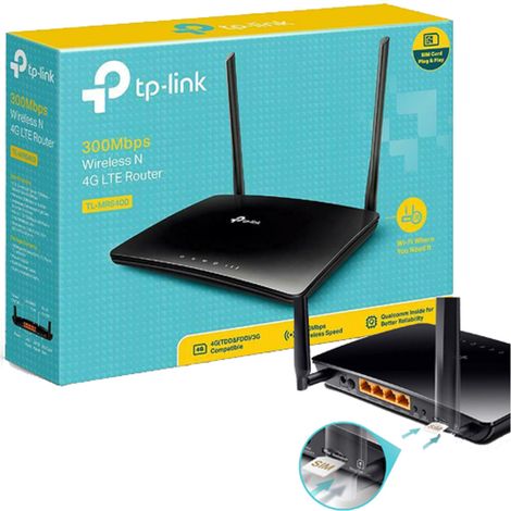 Trade Shop - Enrutador Inalámbrico Tp-link Tl-mr6400 4g Lte Wi-fi Con Módem De Hoja De Datos Sim -