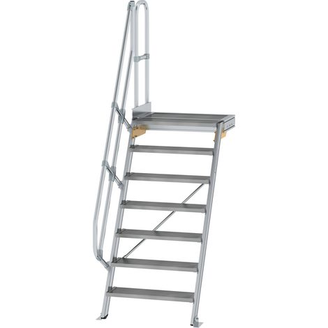 MUNK Treppe mit Plattform 60° inkl. einen Handlauf, 800mm Stufenbreite, 7 Stufen (1/2)