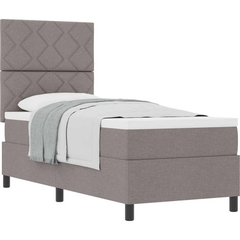 Maison Exclusive - Lit à ressorts avec matelas Taupe 80 x 200 cm tissu