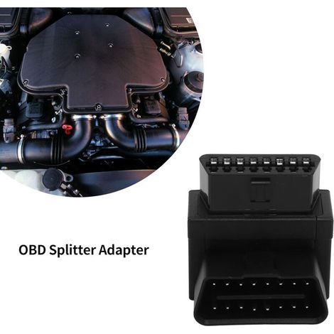 Adaptateur OBD 16 Broches, Adaptateur de Câble de Diagnostic, Adaptateur Convertisseur Répartiteur, Adaptateur OBD2 16 Broches Mâle vers 2 Femelles (1/5)