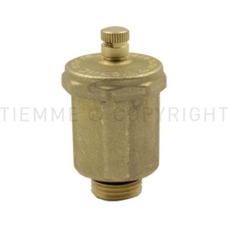 Valvola sfogo aria automatica ottone giallo attacco inferiore 1/2  tiemme 1980131