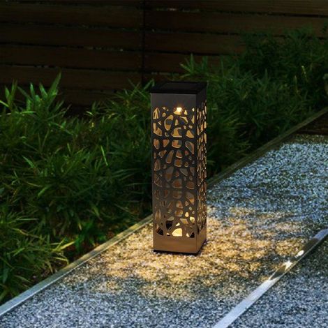 Lot 3 balises solaires - LUMISKY - ORGANIC INOX - LED blanc chaud - Inox - H31 cm - Eclairage jardin (1/2)