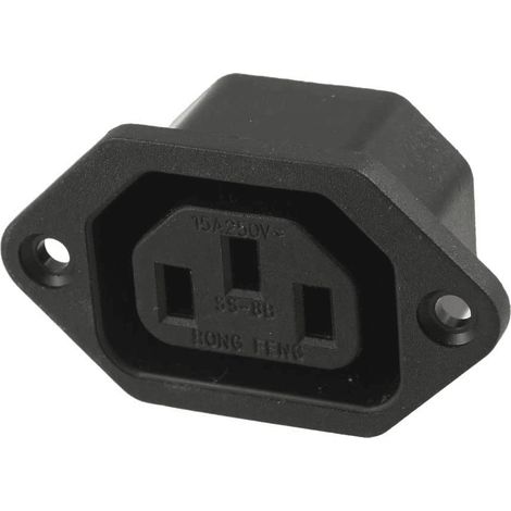 Conector de alimentacion C13 AC hembra  Negro 10 A (1/4)