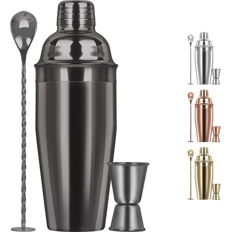 Ensemble shaker à cocktail en acier inoxydable 18/8 de 710 ml (24 oz) avec passoire intégrée, doseur et cuillère à mélange, kit de barman complet pour-AquaForge