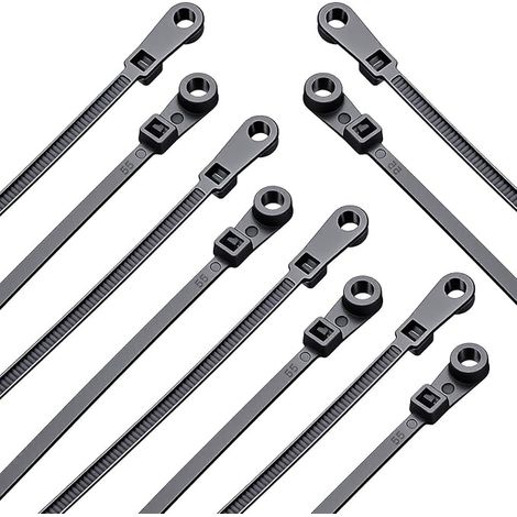 attaches de câble avec boucles, trou rond de 20 cm, auto-bloquant, peut être fixé avec des vis (1/5)