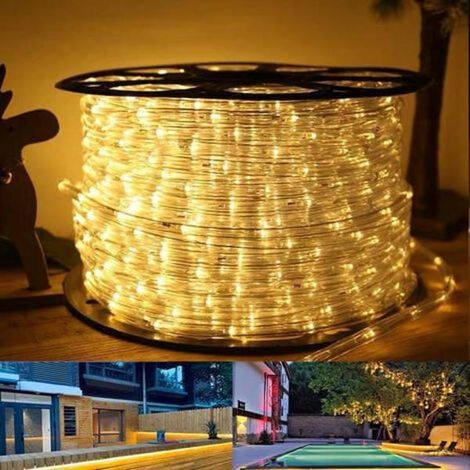 Guirlande lumineuse LED extérieure avec adaptateur secteur, blanc chaud, 10 m