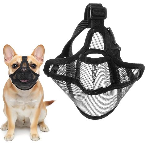 French Bulldog Muzzle, Breathable Frenchie Muzzle for French Bulldog with Adjustable Strap, Humane French's Bulldogs Muzzles UK Design for Barking Control and Safe Outdoor Walks