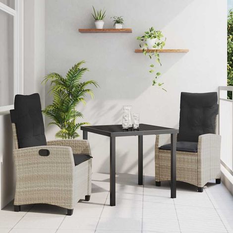 Ensemble de salle à manger pour jardin 3 pcs-Salon de jardin Gris clair 908293 (1/5)