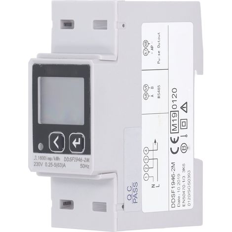 Compteur Énergie Numérique Rail DIN Moniteur Consommation Électrique Affichage LCD Compteur Puissance 230V Mesure Voltmètre Ampèremètre (1/5)