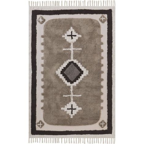 Teppich GEYVE Beige 160 x 230 cm Baumwolle