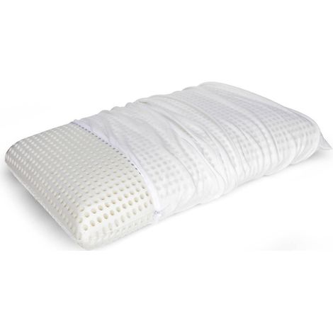 Talamo Italia Talamo Italia Kissen für das Bett, 100% Made in Italy, Abnehmbares "Seifen"-Kissen aus perforiertem Memory-Schaum, hypoallergen und atmungsaktiv, 70x40xh16 cm.