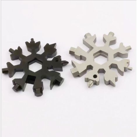 2 pièces Outil Multifonction,Flocon de Neige 18 en 1,Porte-clés Tournevis Ouvre,Outil portable flocon,Tournevis Multifonction,Outil portatif,Tournevis Ouvre Bouteill (1/4)