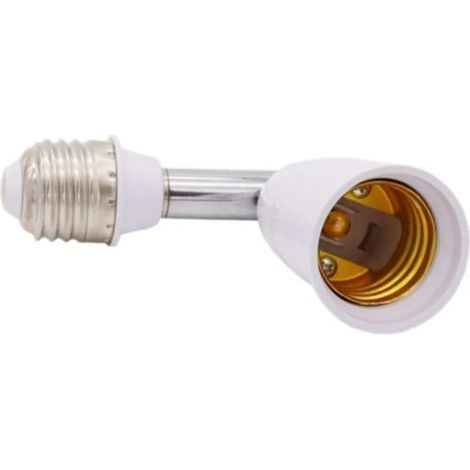 Adaptador universal de portalámparas E27 a E27, giratorio 180 grados, para tubos LED, cabezal de extensión, enchufe convertidor (1 unidad). (1/5)